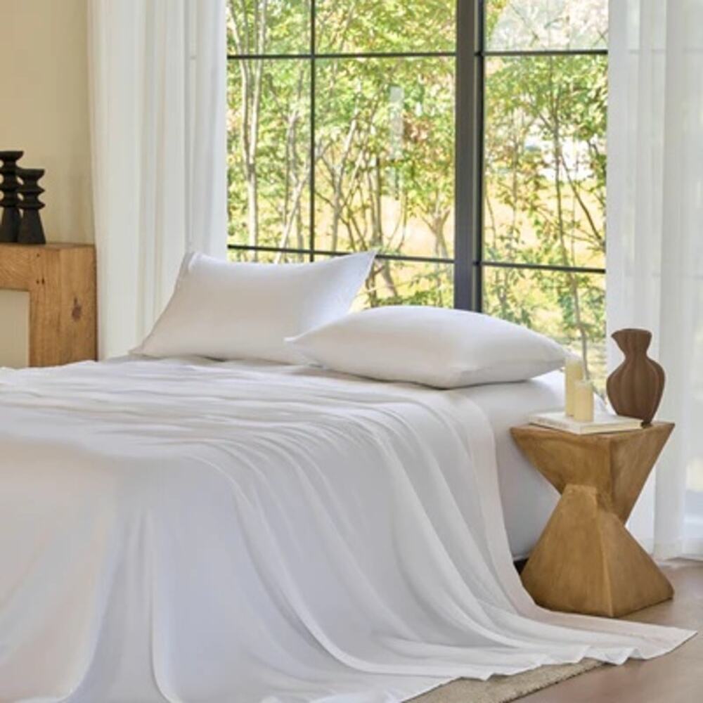 NWT Sijo AiryWeight Eucalyptus Sheet Set, - 4pc - 2 Pillowcases 2 Sheets Snow K